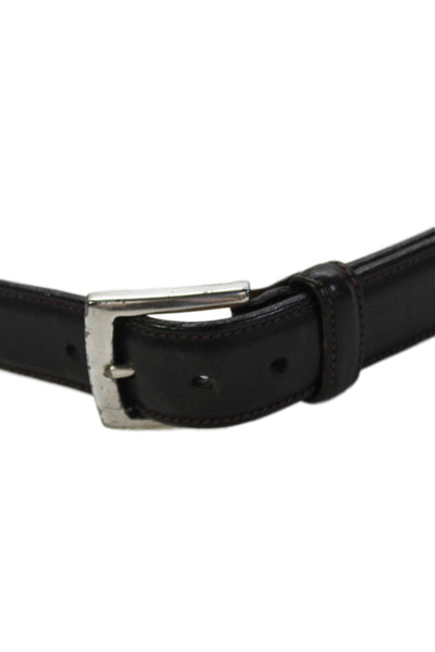 Brooks Brothers Mens Leather Frame Buckle Belt Black Size 38/95