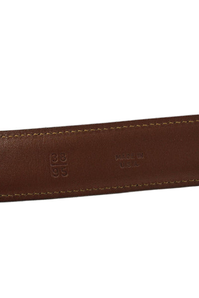 Brooks Brothers Mens Leather Frame Buckle Belt Black Size 38/95