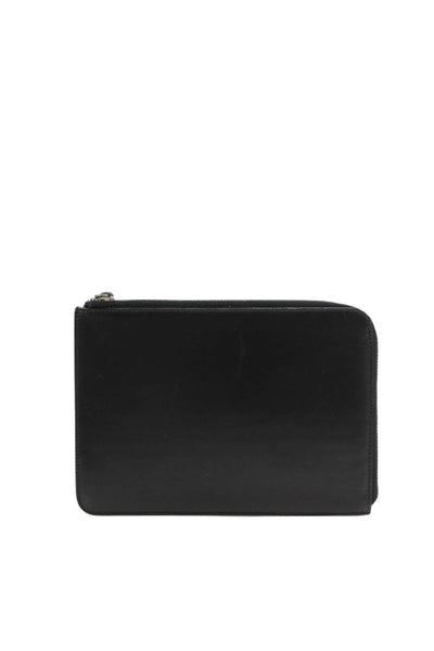 Tardini Womens Zippered Flat Pouch Wallet Black
