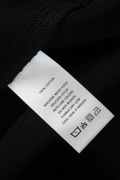 Lilla P Womens Basic Cotton Mock Neck 3/4 Sleeve T-Shirt Black Size S