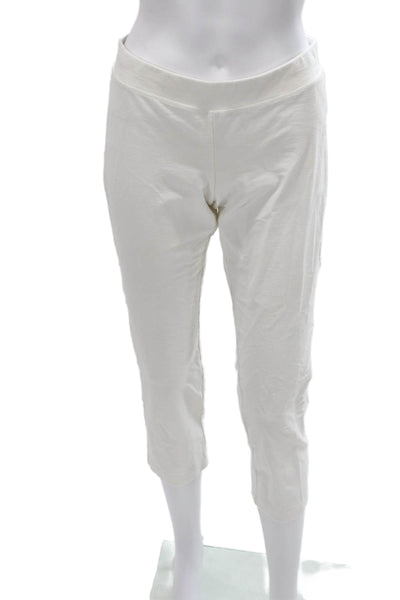 Eileen Fisher Women Capri Pants White Viscose Pull On Size PS