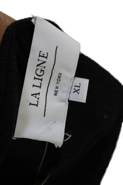 La Ligne Women Sweater Vest Black Cotton Crewneck Sleeveless Size XL