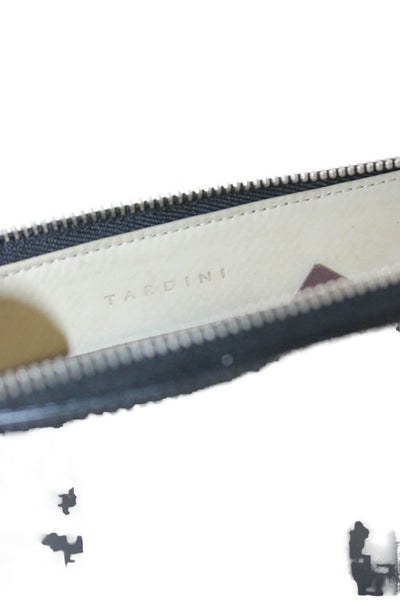 Tardini Womens Zippered Flat Pouch Wallet Black