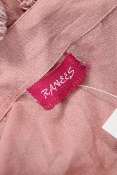 Ranees Womens Black Cotton Batik Pullover Hoodie 3/4 Sleeve Crew Size M