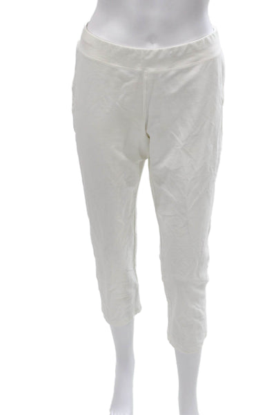 Eileen Fisher Womens White Cotton Capri Pants Petites Size 6