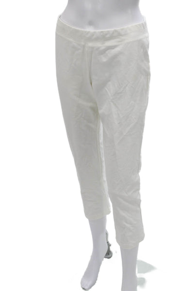 Eileen Fisher Womens White Cotton Capri Pants Petites Size 6