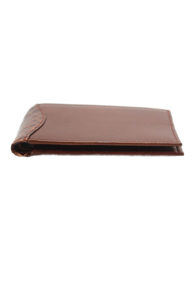 Tardini Mens Leather Paneled Detail Bifold Wallet Brown