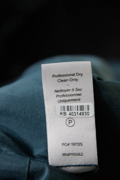 Cinq A Sept Women's Silk One Button Collared Blazer Jacket Green Size 00