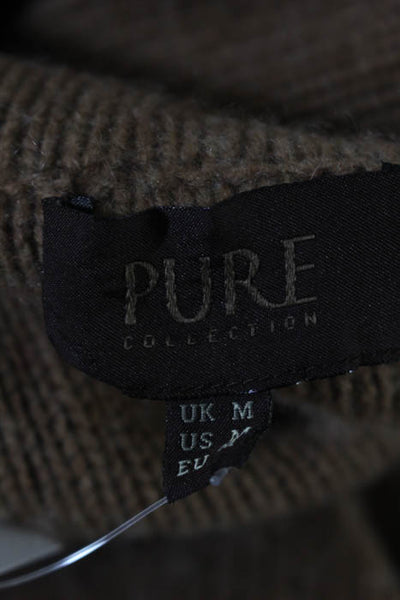 Pure Collection Brown Wool Long Sleeve Double Breasted Cardigan Size Medium