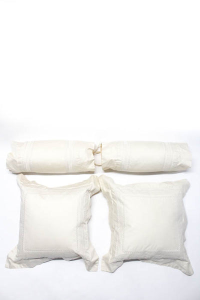 Court Of Versailles White Cotton Set Of 4 Decorative Pillows 15"