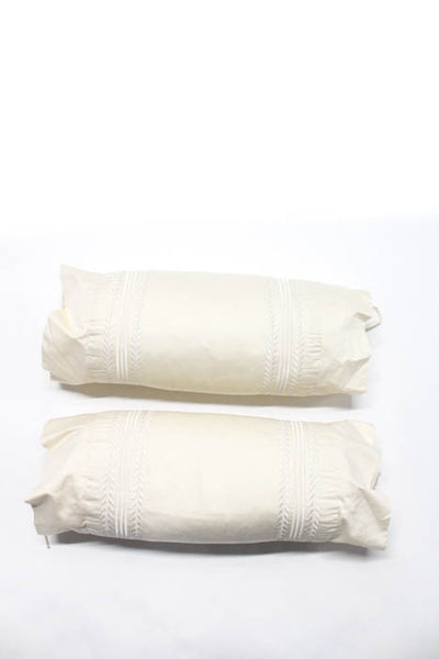 Court Of Versailles White Cotton Set Of 4 Decorative Pillows 15"