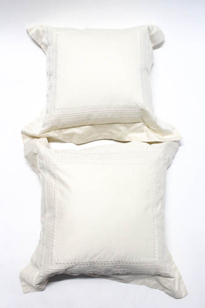 Court Of Versailles White Cotton Set Of 4 Decorative Pillows 15"