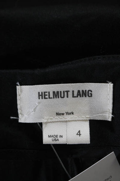 Helmut Lang Black Cotton Mid Rise Slim Cropped Pants Size 4