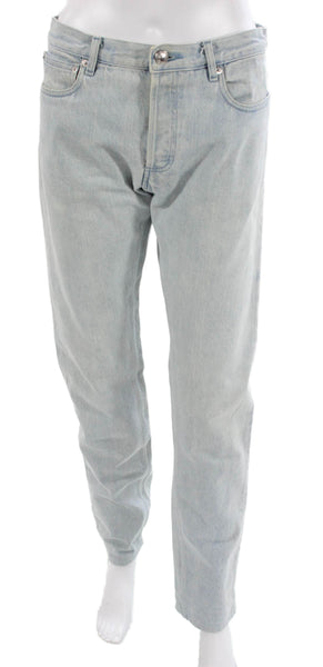 A.P.C. Unisex Adults Straight Blue High Rise Cotton Jeans Button Size 32