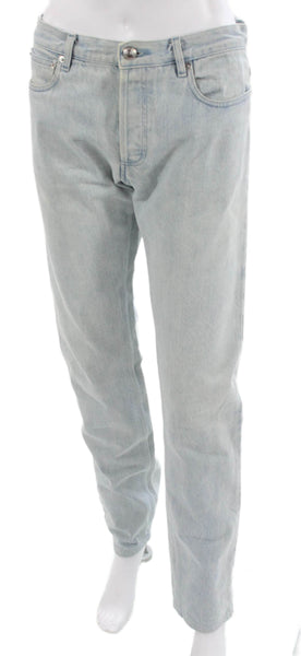 A.P.C. Unisex Adults Straight Blue High Rise Cotton Jeans Button Size 32