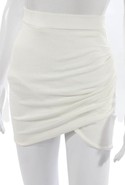 Lovers + Friends Womens Wrap Skirt White Pull On Cotton Size 2XS