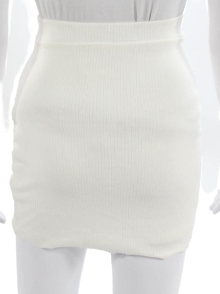 Lovers + Friends Womens Wrap Skirt White Pull On Cotton Size 2XS