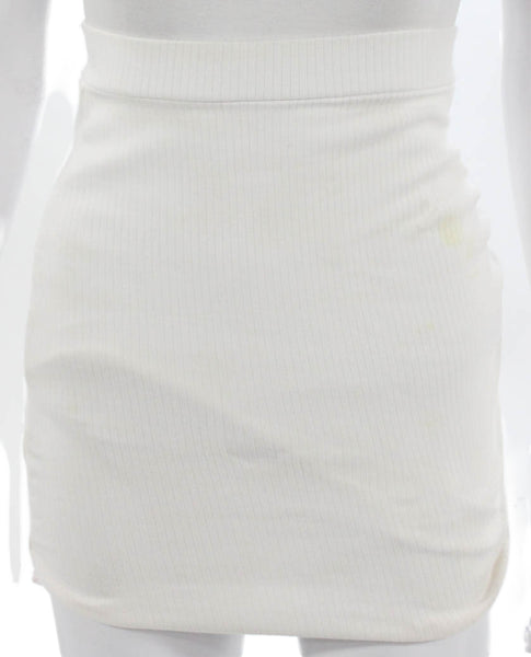 Lovers + Friends Womens White Mini Skirt 95% Cotton Solid Short Size 2XS