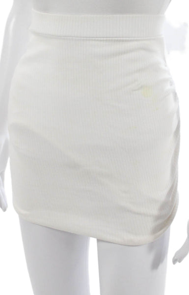 Lovers + Friends Womens White Mini Skirt 95% Cotton Solid Short Size 2XS