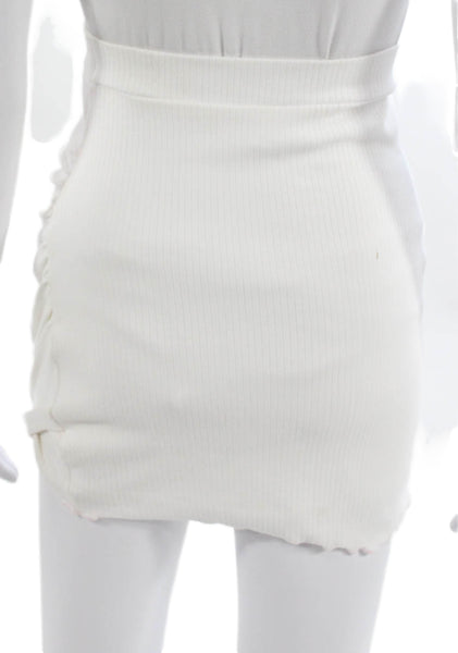 Lovers + Friends Womens White Mini Skirt 95% Cotton Solid Short Size 2XS