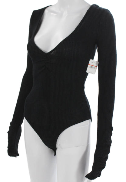 Intimately Free People Women Bodysuit Long Sleeve Black Size XS