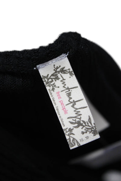 Intimately Free People Women Bodysuit Long Sleeve Black Size XS