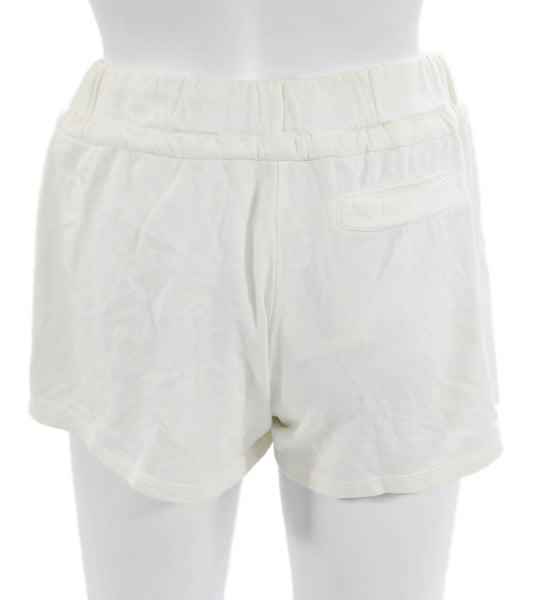 Stateside Womens Tencel Sweat Shorts White Drawstring Size XS