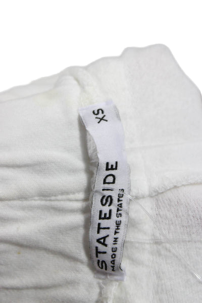 Stateside Womens Tencel Sweat Shorts White Drawstring Size XS