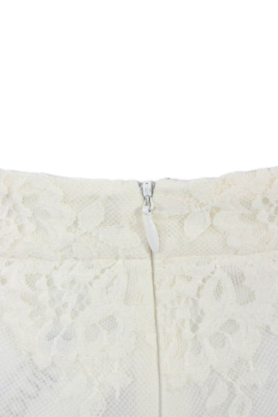 BB Dakota Womens Floral Hot Pants Cotton Ivory Zip Size 0
