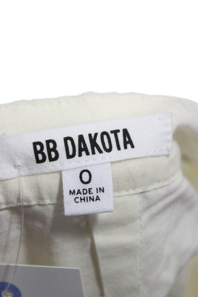 BB Dakota Womens Floral Hot Pants Cotton Ivory Zip Size 0
