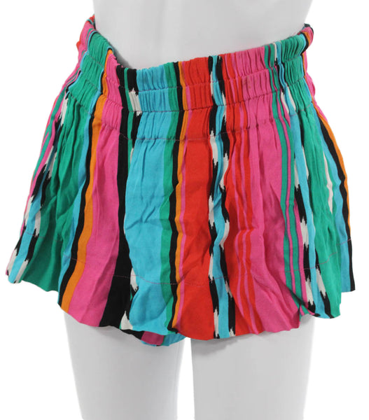 Ella Moss Women Hot Pants Multicolor Rayon Striped Pull On Size XS