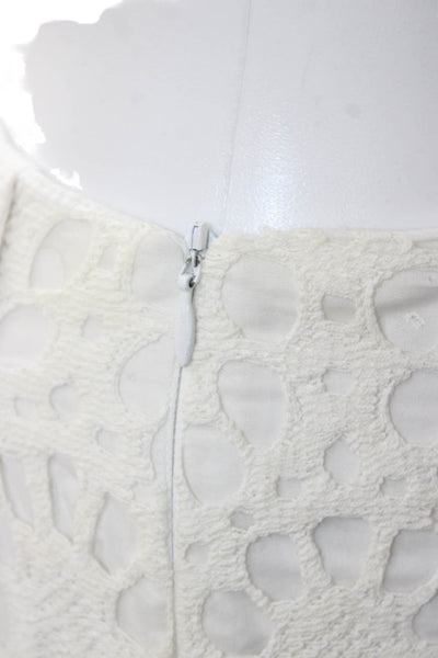 Trina Turk Womens Hot Pants White Cotton Geometric Zip Size 00