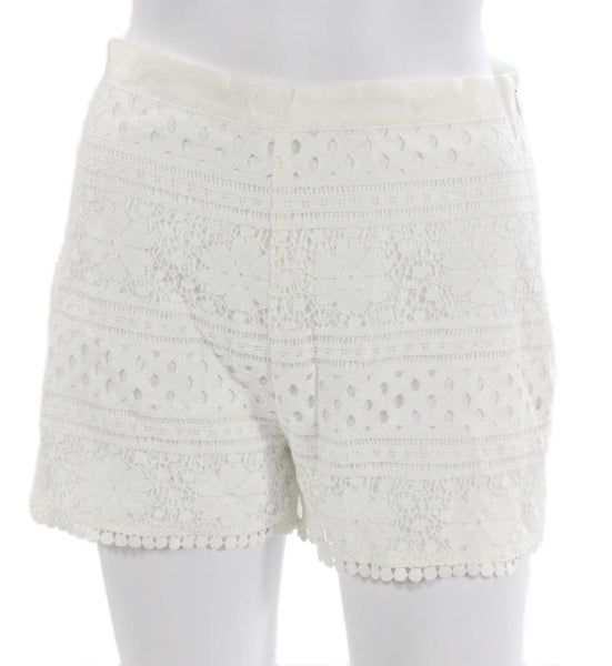 Cupcakes And Cashmere Womens Hot Pants White Cotton Floral Spring Size 0