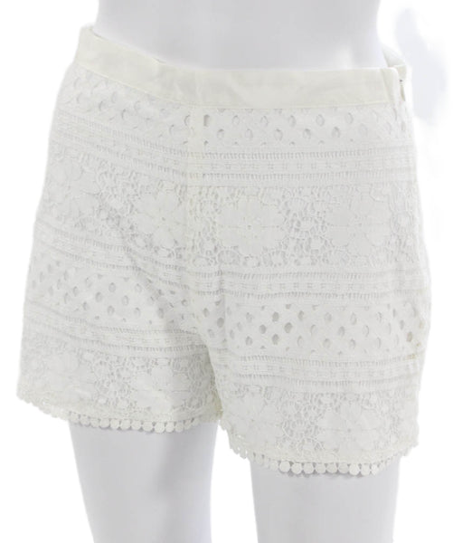 Cupcakes And Cashmere Womens Hot Pants White Cotton Floral Spring Size 0