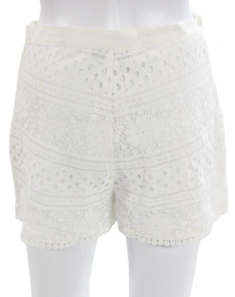 Cupcakes And Cashmere Womens Hot Pants White Cotton Floral Spring Size 0