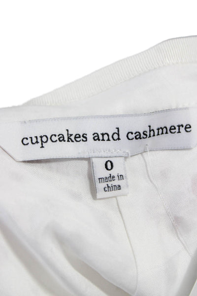 Cupcakes And Cashmere Womens Hot Pants White Cotton Floral Spring Size 0