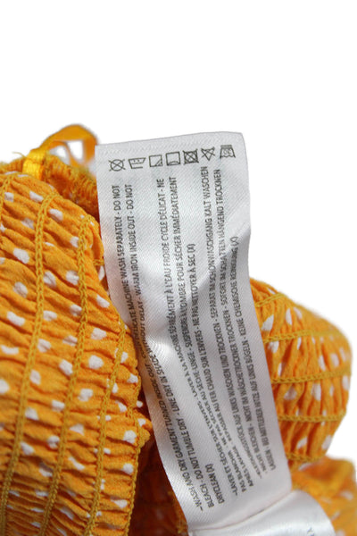 The Fifth Label Womens Cropped Tank Yellow Polka Dot Square Neck Size 2XS