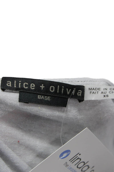 Alice + Olivia Womens Gray Linen Scoop Neck Tunic 3/4 Sleeve Size XS