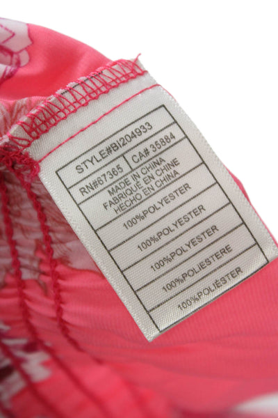 BB Dakota Women Cropped Off the Shoulder Pink Floral Blouse Sleeveless Size XS