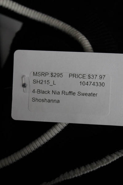 Shoshanna Black Nia Ruffle Sweater 295 Size Large 10474330