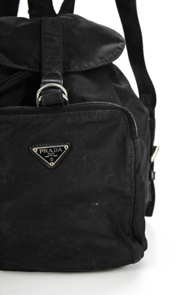 Prada Black Drawstring Top Pocketed Small Backpack