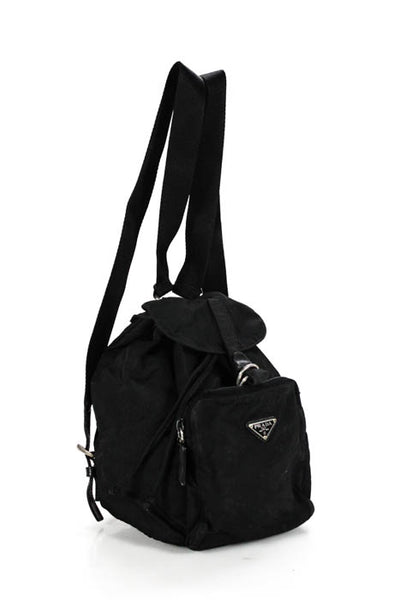 Prada Black Drawstring Top Pocketed Small Backpack
