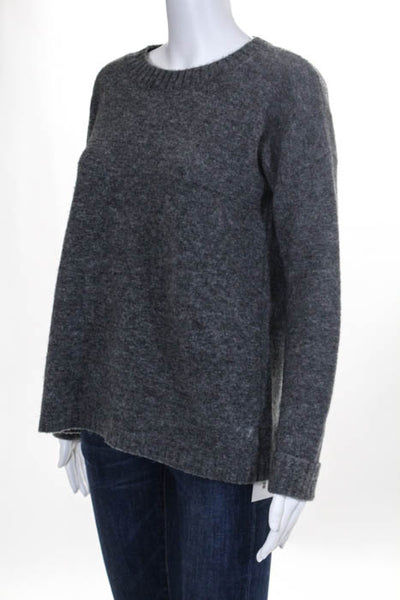 Theory Grey Crew Neck Sweater Top Size Small