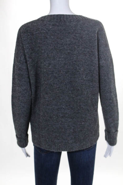 Theory Grey Crew Neck Sweater Top Size Small