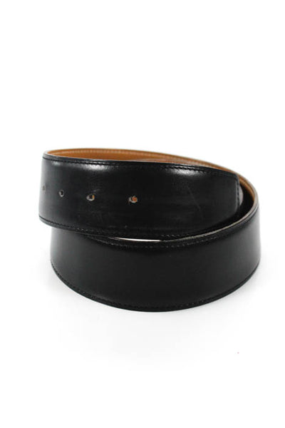 Hermes Black Leather Wide Belt Size 8