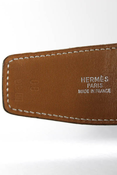 Hermes Black Leather Wide Belt Size 8