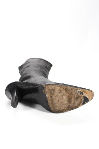 Donna Karan Black Leather Mid Calf Boots Size 39 9