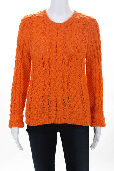 Polo Ralph Lauren Bright Orange 100% Cotton Long Sleeve Sweater Size Medium