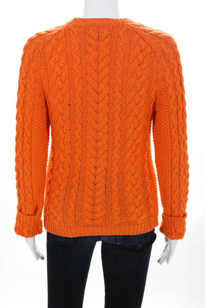 Polo Ralph Lauren Bright Orange 100% Cotton Long Sleeve Sweater Size Medium