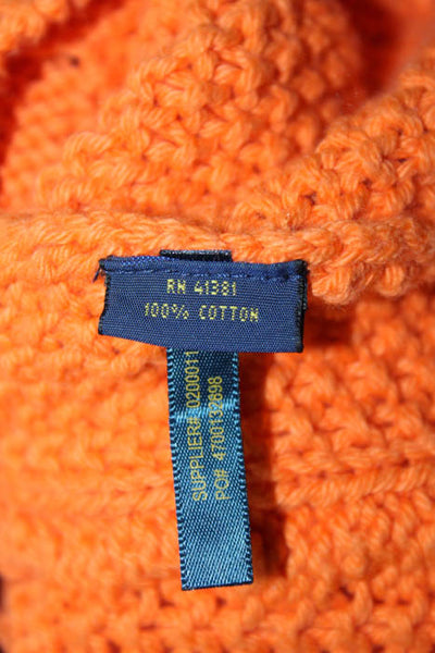 Polo Ralph Lauren Bright Orange 100% Cotton Long Sleeve Sweater Size Medium